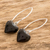 Jade dangle earrings, 'Me and You in Black' - Artisan Crafted Jade Dangle Earrings (image 2b) thumbail