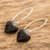 Jade dangle earrings, 'Me and You in Black' - Artisan Crafted Jade Dangle Earrings