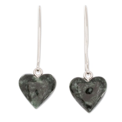 Guatemalan Jade Heart Earrings
