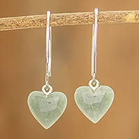 Jade dangle earrings, 'Me and You in Apple Green'