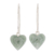 Jade dangle earrings, 'Me and You in Apple Green' - Natural Jade Heart Earrings thumbail