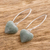 Jade dangle earrings, 'Me and You in Apple Green' - Natural Jade Heart Earrings (image 2b) thumbail
