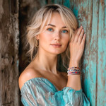 Positive energy bracelet, 'Secure Serenity' - Handcrafted Beaded Positive Energy Long Wrap Bracelet