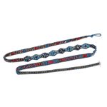 Positive energy bracelet, 'Secure Serenity' - Handcrafted Beaded Positive Energy Long Wrap Bracelet