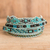 Beaded wrap bracelet, 'Atitlan Shores' - Hand Beaded Wrap Bracelet from Guatemala