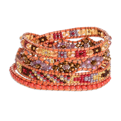 Multicolored Long Beaded Wrap Bracelet
