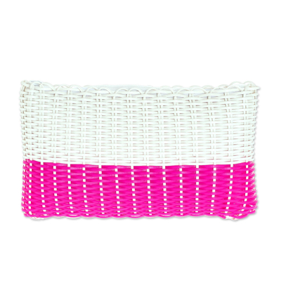 Bicolor Recycled Central American Plastic Cosmetic Bag