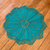 Crocheted doily, 'Festive Bloom' - Teal Doily Handcrafted in Guatemala