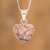 Rhodonite Pendant Necklace, 'Pink Maya Heart' - Natural Rhodonite Pendant Necklace (image 2) thumbail
