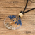 Resin pendant necklace, 'Blue Tree of Life' - Tree of Life Unisex Hand-crafted Resin Pendant Necklace