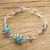 Crystal link bracelet, 'Crystals of Hope' - Costa Rican Silver-Toned Copper Wire Crystal Link Bracelet