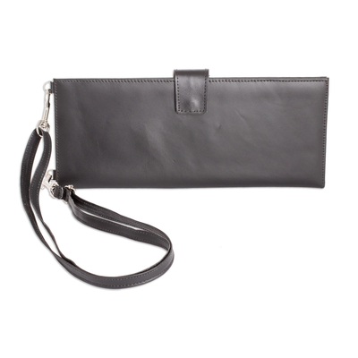 Handcrafted Black Leather Wallet from Costa Rica