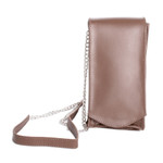 Leather cellphone wallet, 'Handy Elegance in Chocolate' - Handcrafted Chocolate Leather Cellphone Wallet