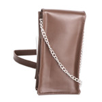 Leather cellphone wallet, 'Handy Elegance in Chocolate' - Handcrafted Chocolate Leather Cellphone Wallet