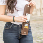 Leather cellphone wallet, 'Handy Elegance in Chocolate' - Handcrafted Chocolate Leather Cellphone Wallet