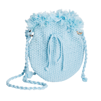 Handloomed Eco-Friendly Sky Blue Sling Bag from Costa Rica