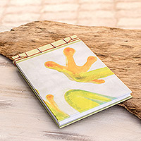 Paper journal, 'Tree Frog' - Handcrafted Lined Paper Journal