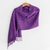 Cotton shawl, 'Textured Purple' - Guatemalan Hand-woven Hand-dyed 100% Cotton Purple Shawl (image 2) thumbail