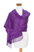 Cotton shawl, 'Textured Purple' - Guatemalan Hand-woven Hand-dyed 100% Cotton Purple Shawl (image 2a) thumbail