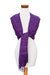 Cotton shawl, 'Textured Purple' - Guatemalan Hand-woven Hand-dyed 100% Cotton Purple Shawl (image 2b) thumbail