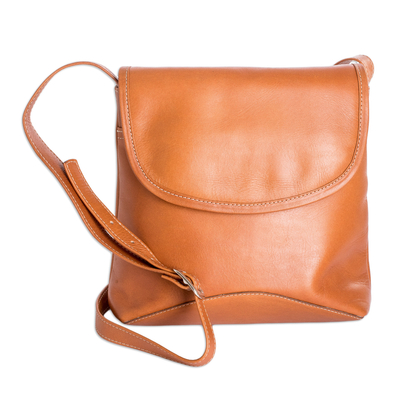 Costa Rican 100% Leather Shoulder Bag with Magnetic Snap