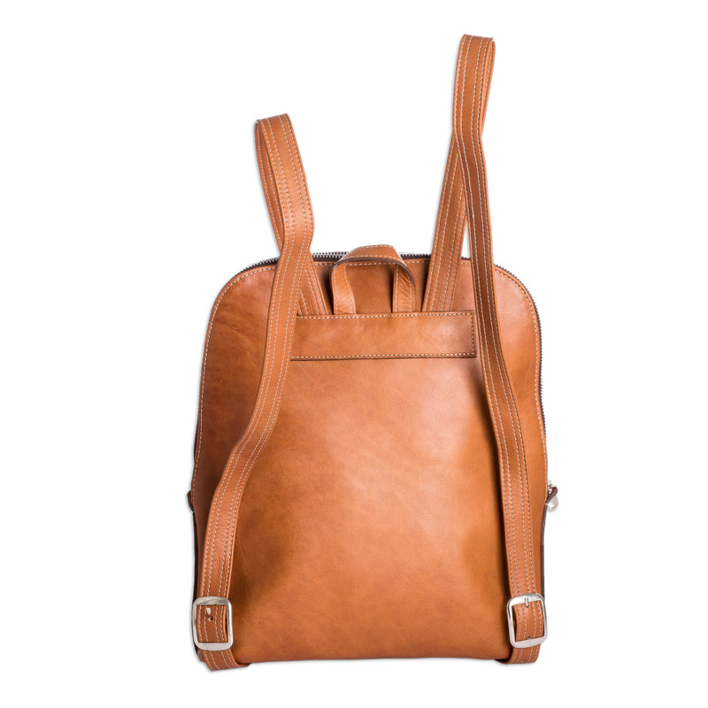 100% Leather Backpack with Zipper Accents from Costa Rica  display picture 3