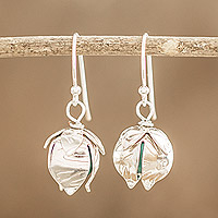 Sterling silver dangle earrings, 'Turquoise Awakening'