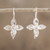 Sterling silver drop earrings, 'Flower Duet' - Costa Rican Handmade Sterling Silver Floral Drop Earrings (image 2) thumbail
