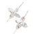 Sterling silver drop earrings, 'Flower Duet' - Costa Rican Handmade Sterling Silver Floral Drop Earrings (image 2c) thumbail