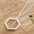 Sterling silver pendant necklace, 'Hexagon' - Sterling Silver Hexagon Pendant Necklace from Costa Rica (image 2b) thumbail