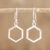 Sterling silver dangle earrings, 'Hexagon' - Sterling Silver Hexagon Dangle Earrings from Costa Rica (image 2) thumbail