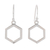 Sterling silver dangle earrings, 'Hexagon' - Sterling Silver Hexagon Dangle Earrings from Costa Rica thumbail