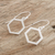 Ohrhänger aus Sterlingsilber, „Hexagon“ – Sechseck-Ohrringe aus Sterlingsilber aus Costa Rica