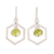 Ohrhänger aus Sterlingsilber mit Perlen - Grüne sechseckige Ohrhänger aus Sterlingsilber mit Kristallperlen