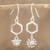 Sterling silver dangle earrings, 'Honeycomb Flower' - Costa Rican Sterling Silver Bee and Flower Dangle Earrings (image 2) thumbail