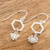 Sterling silver dangle earrings, 'Honeycomb Flower' - Costa Rican Sterling Silver Bee and Flower Dangle Earrings (image 2b) thumbail
