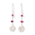Ohrhänger aus Sterlingsilber mit Perlen - Blumen-Ohrhänger aus Sterlingsilber mit Kristallperlen