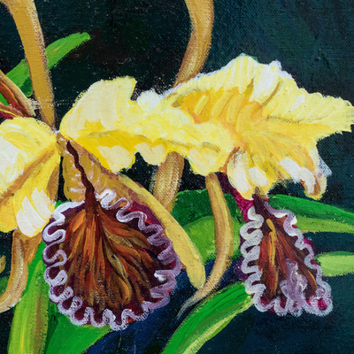 'Flowers' - Floral Oil Painting from Costa Rica