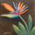 'Paradiesvogel' - Acryl-Blumengemälde auf Leinwand