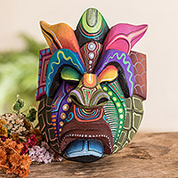 Wood mask, 'Boruca Devil' - Boruca Devil Balsa Wood Hand Carved Mask from Costa Rica