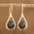 Jade dangle earrings, 'Black Claw' - Handmade Sterling Silver Jade Dangle Earrings from Guatemala (image 2) thumbail