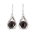Jade dangle earrings, 'Black Claw' - Handmade Sterling Silver Jade Dangle Earrings from Guatemala thumbail