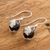 Jade dangle earrings, 'Black Claw' - Handmade Sterling Silver Jade Dangle Earrings from Guatemala (image 2b) thumbail