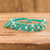 Beaded macrame bracelet, 'Sea' - Handmade Turquoise Beaded Macrame Bracelet from Costa Rica