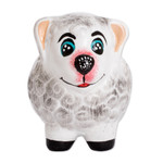 Ceramic mini flower pot, 'Herbaceous Sheep' - Handpainted Mini Ceramic Sheep Flower Pot from Guatemala
