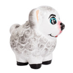 Ceramic mini flower pot, 'Herbaceous Sheep' - Handpainted Mini Ceramic Sheep Flower Pot from Guatemala