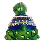 Small ceramic flower pot, 'Mountain Turtle' - Hand-Painted Small Turtle Ceramic Flower Pot from Guatemala