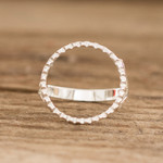 Sterling silver cocktail ring, 'Textured Hoop' - Hoop-shaped Sterling Silver Cocktail Ring Made in Guatemala