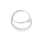 Sterling silver cocktail ring, 'Textured Hoop' - Hoop-shaped Sterling Silver Cocktail Ring Made in Guatemala