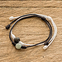 Jade cord bracelets, 'Our Dreams Together' (pair) - Pair of Jade Cord Bracelets Crafted in Guatemala